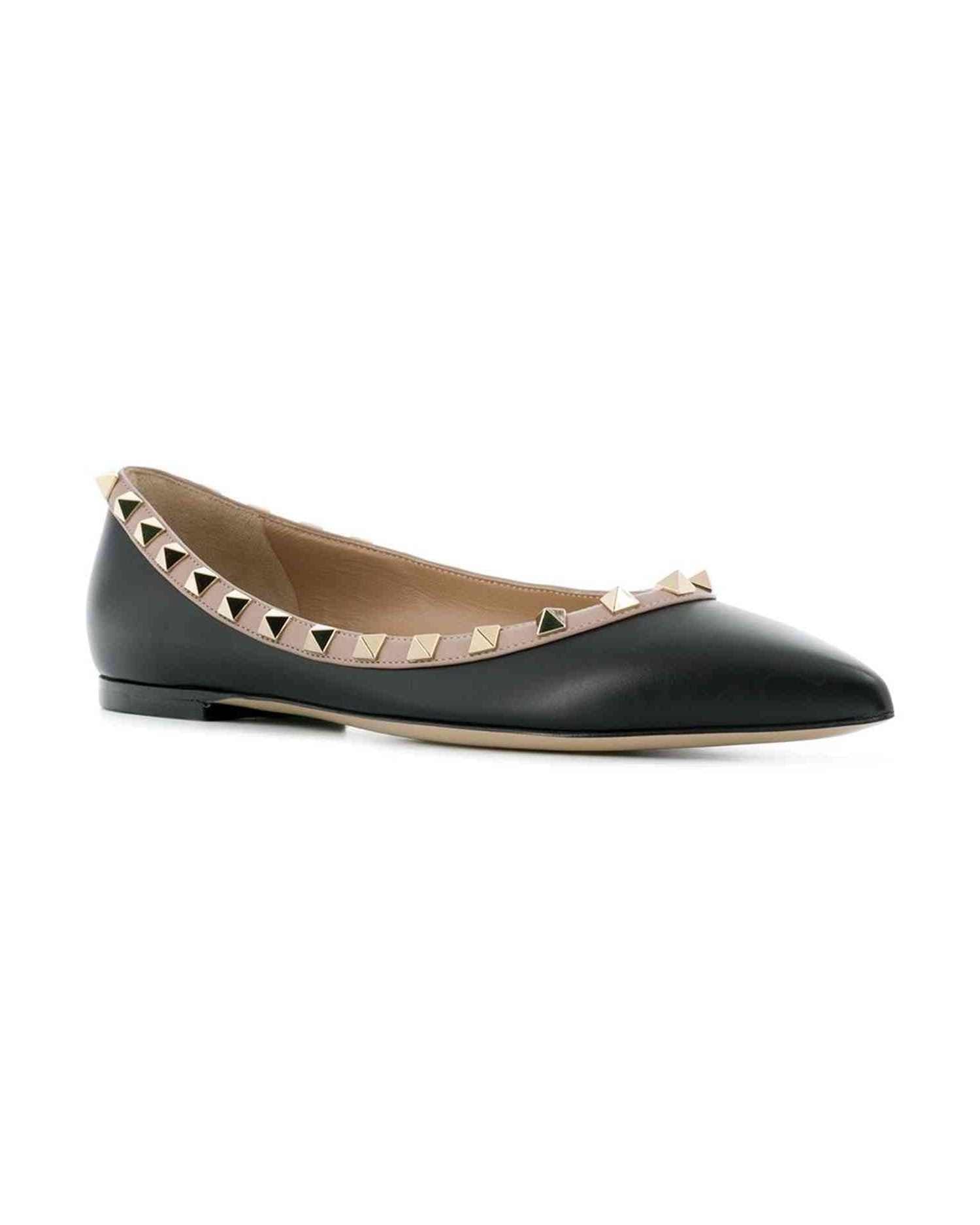 Valentino Leather Garavani Rockstud Patent Ballerina Glam Steals