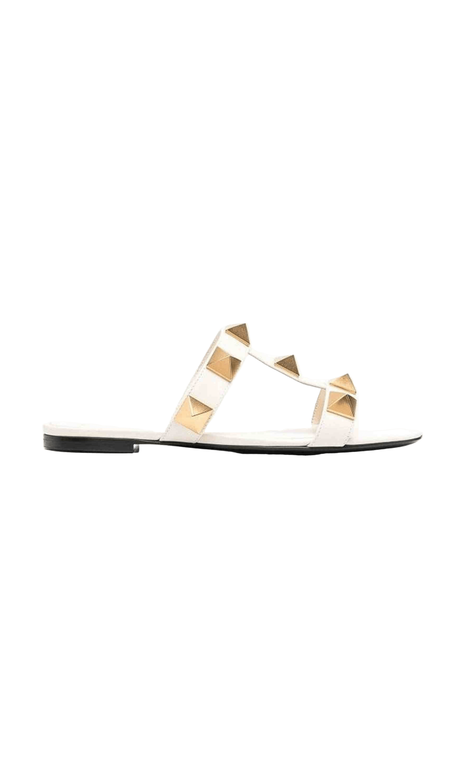 Valentino Leather Garavani Roman Stud Flat Sandals Glam Steals