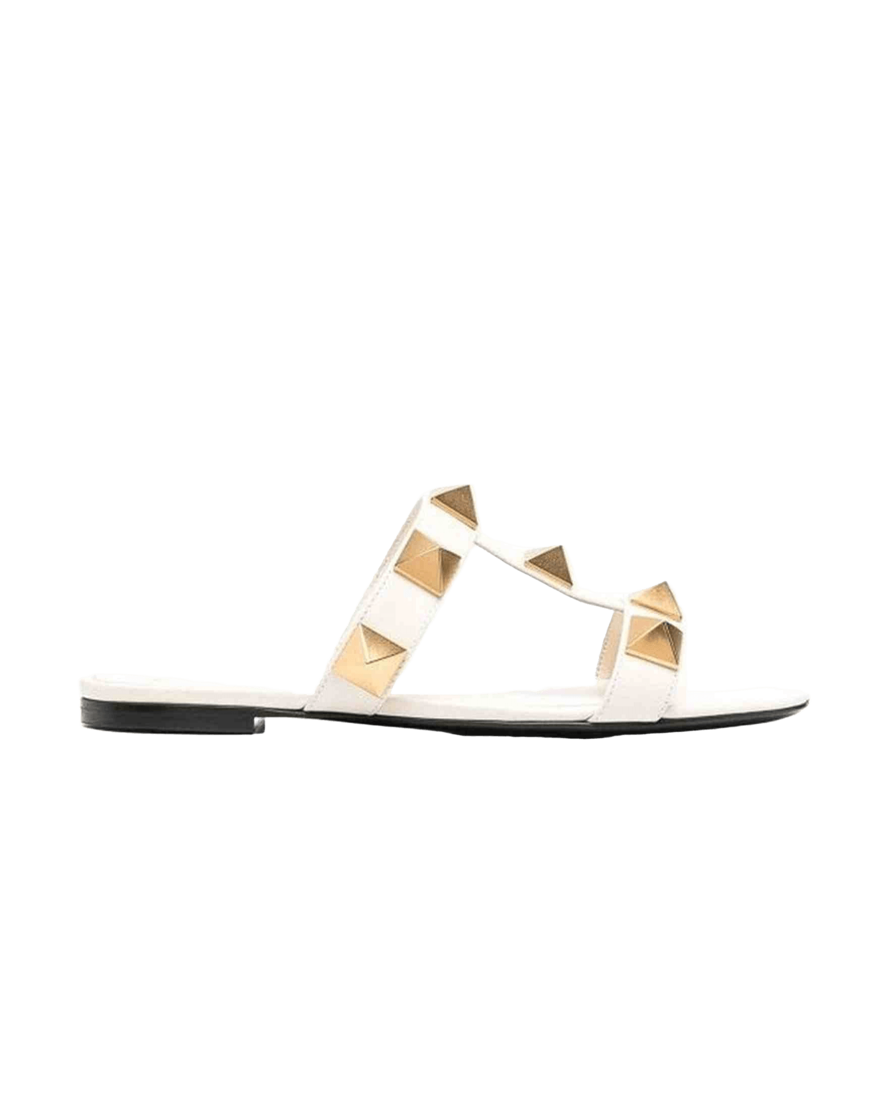 Valentino Leather Garavani Roman Stud Flat Sandals Glam Steals