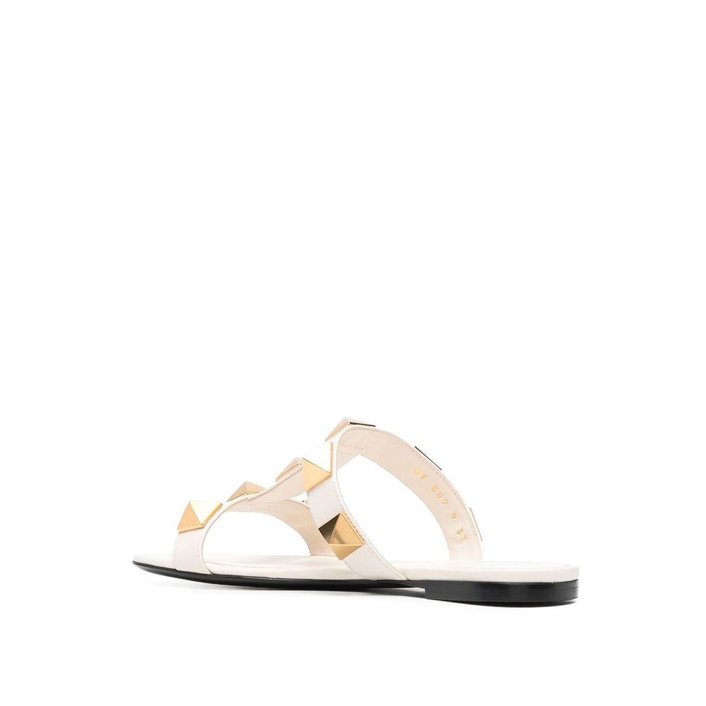 Valentino Leather Garavani Roman Stud Flat Sandals Glam Steals