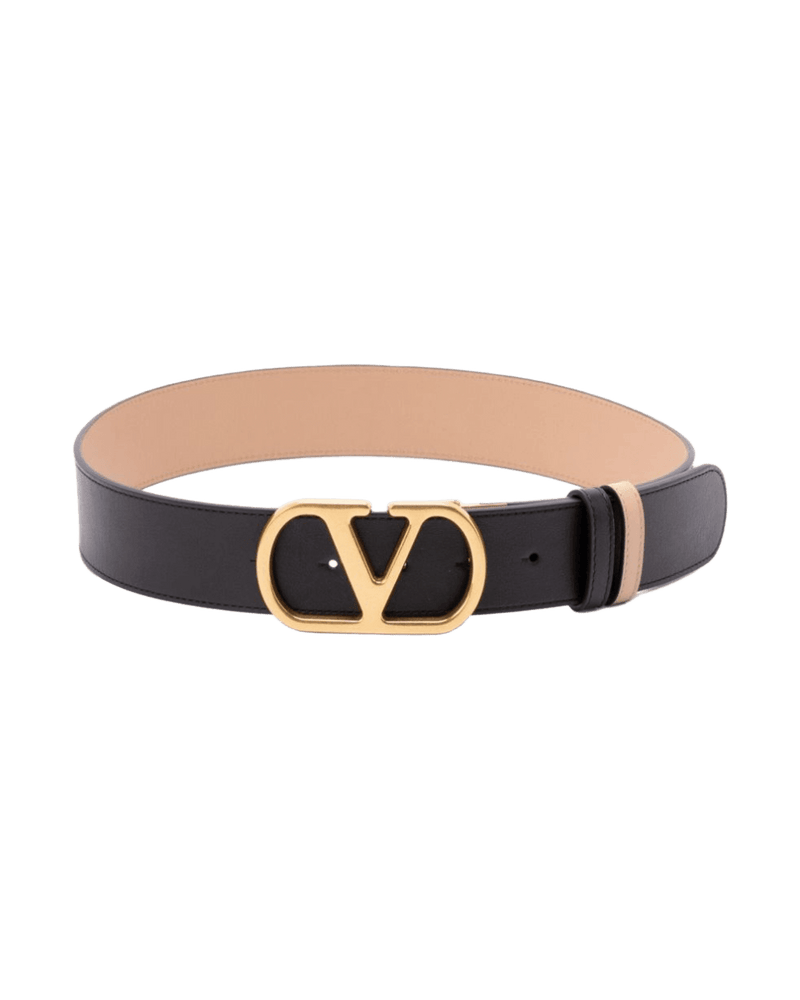 Valentino Garavani Leather Vlogo Signature Reversible Belt Glam Steals