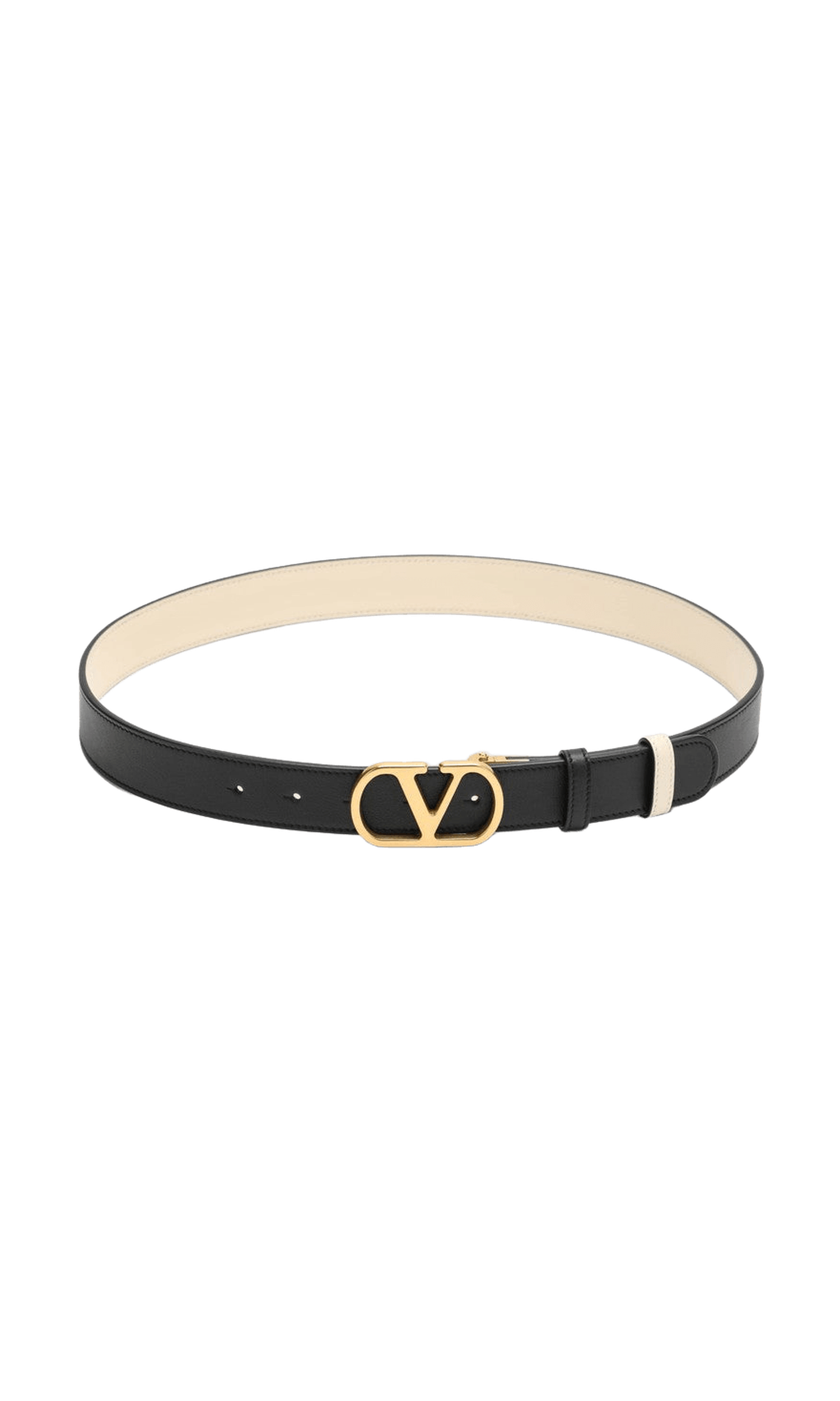 Valentino White Garavani Reversible Vlogo Signature Belt in Black Glam Steals