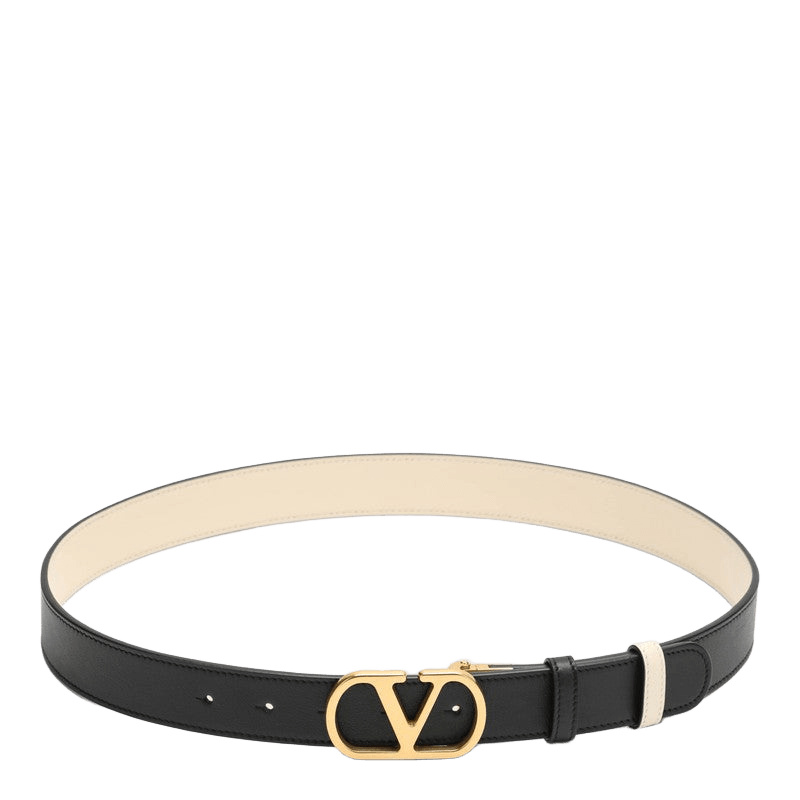 Valentino White Garavani Reversible Vlogo Signature Belt in Black Glam Steals