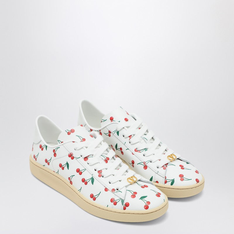 Valentino White Garavani Royco Sneaker with Cherryfic Pattern Glam Steals