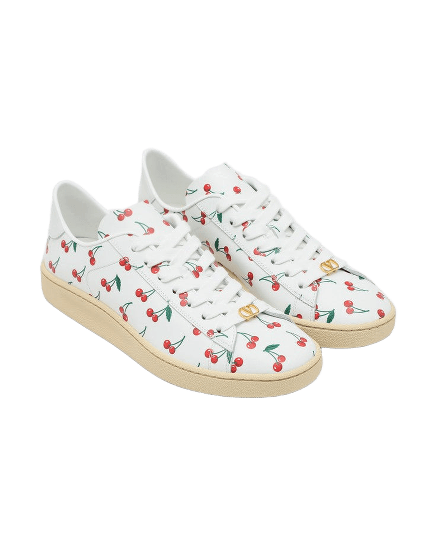 Valentino White Garavani Royco Sneaker With Cherryfic Pattern Glam Steals