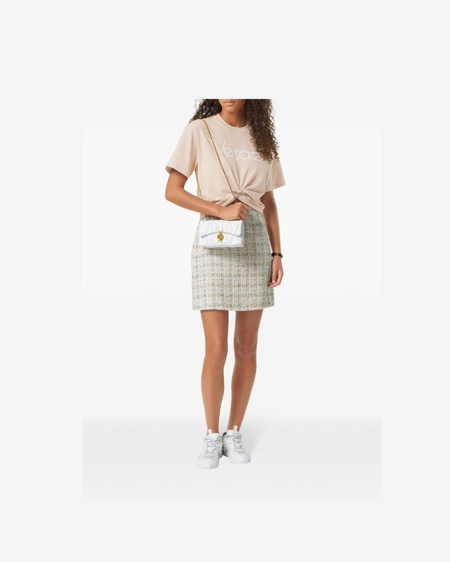 Versace 1978 Re Edition Logo Safety Pin Short T-shirt Glam Steals
