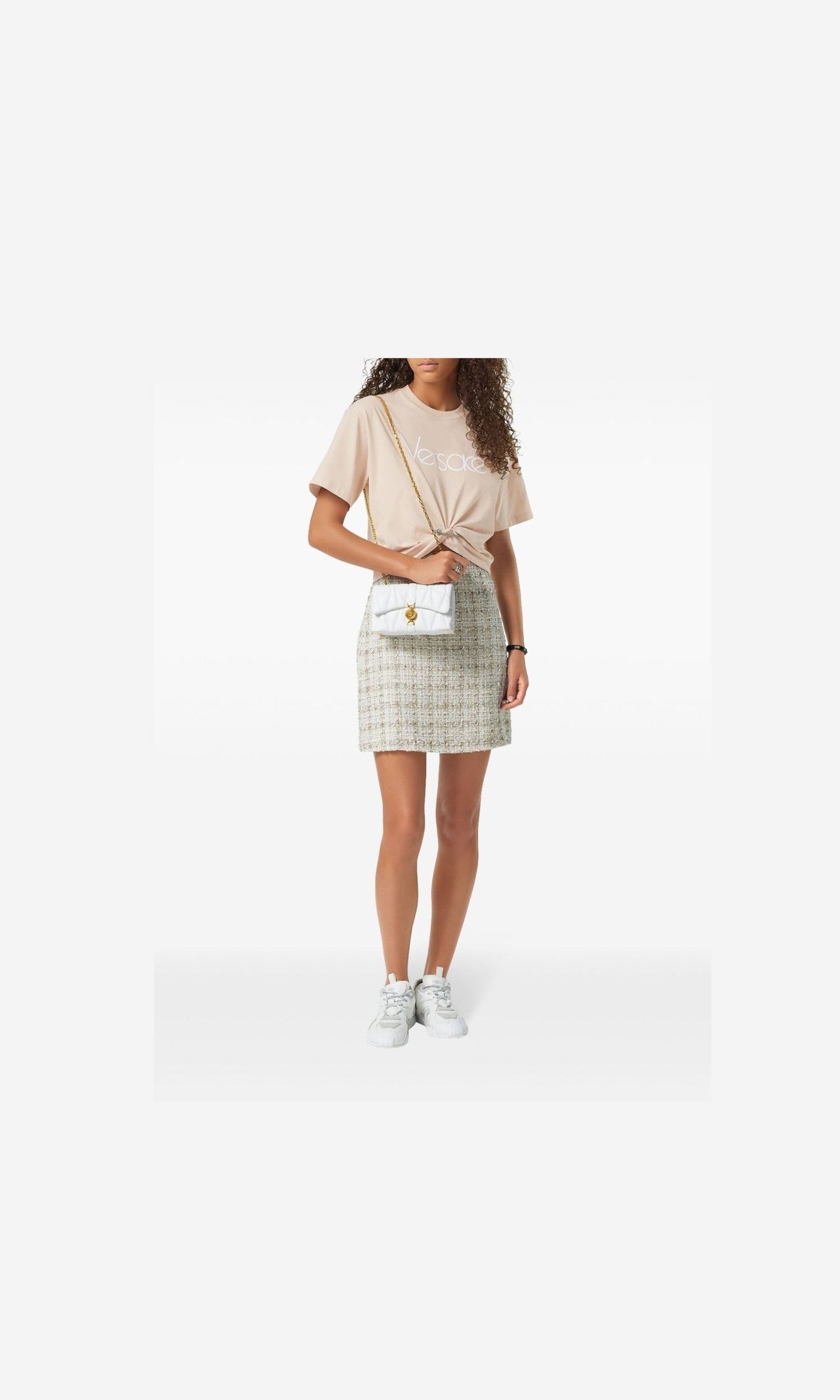 Versace 1978 Re Edition Logo Safety Pin Short T-shirt Glam Steals