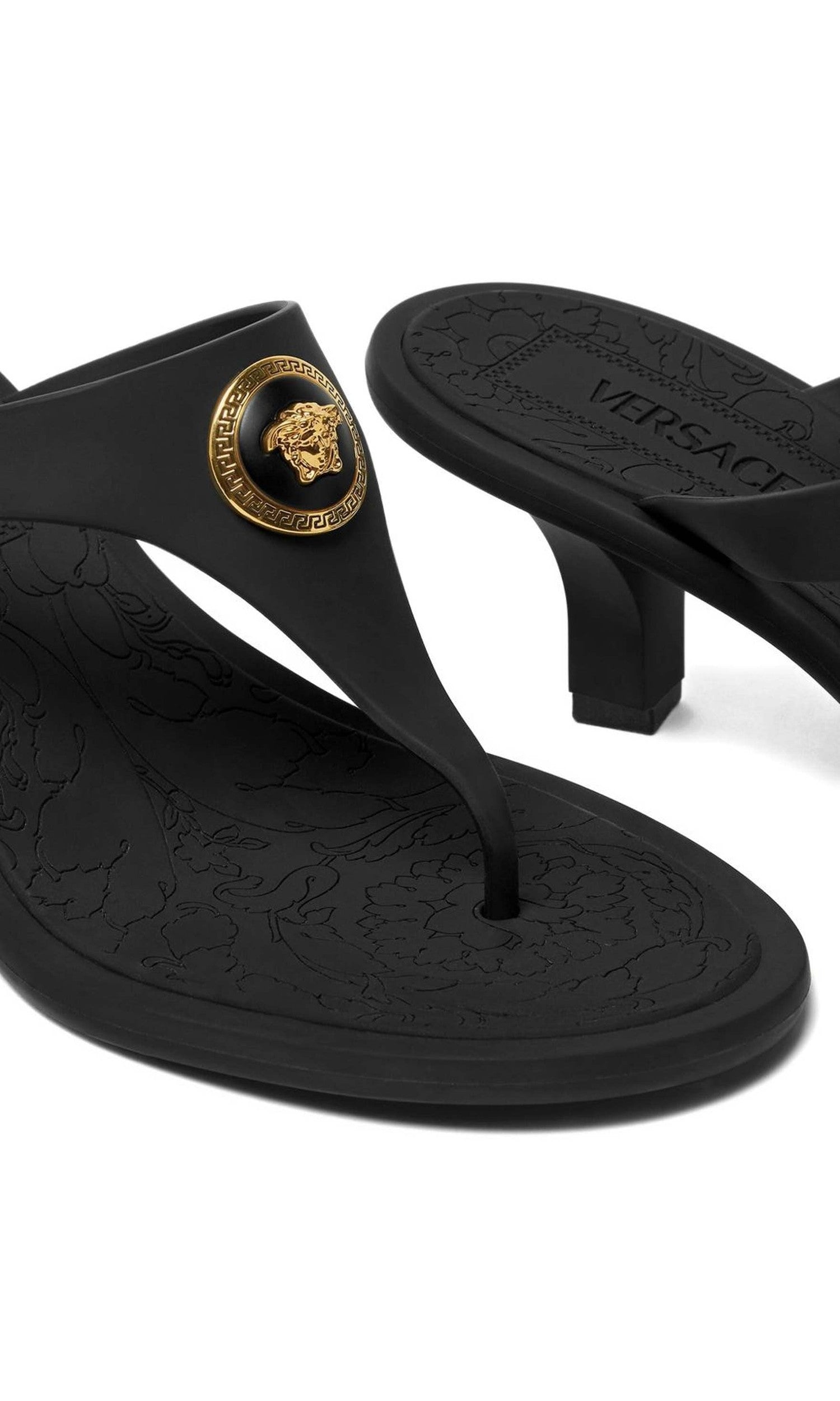 Versace Alia 55mm Rubber Flip Flop Sandals Glam Steals