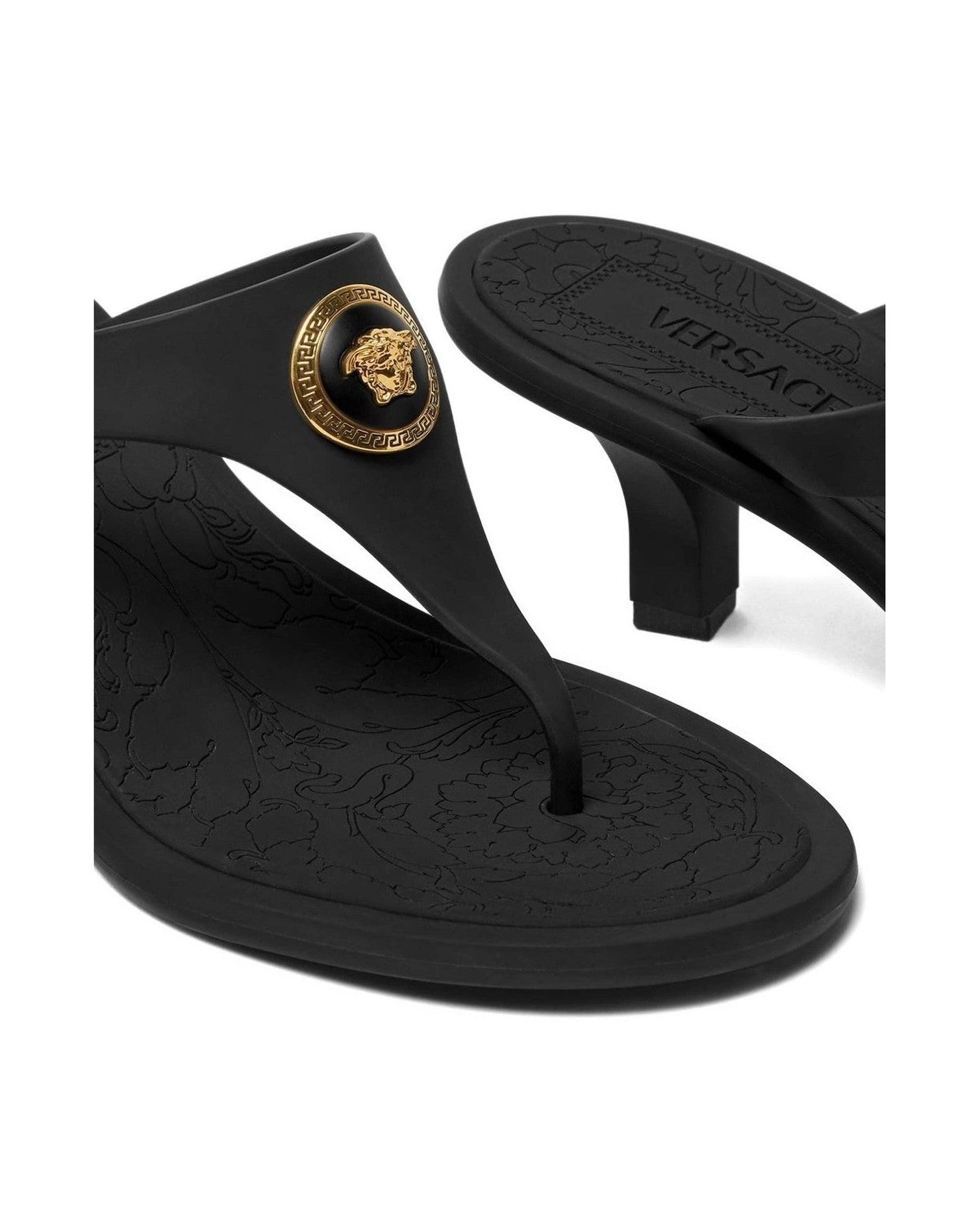 Versace Alia 55mm Rubber Flip Flop Sandals Glam Steals