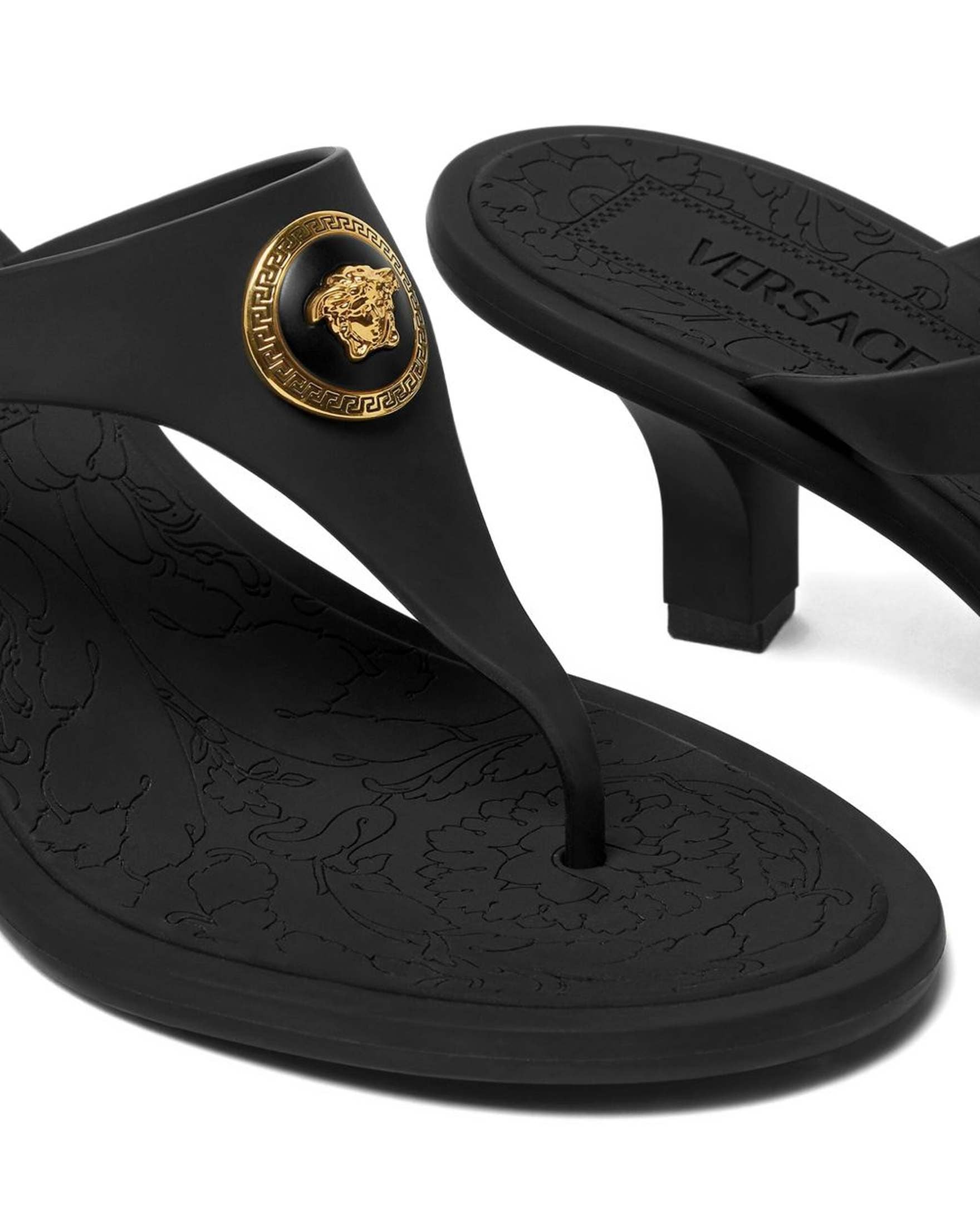Versace Alia 55mm Rubber Flip Flop Sandals Glam Steals