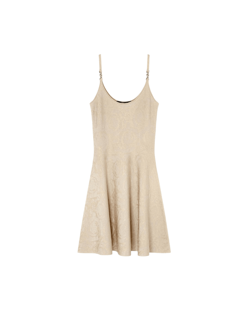 Versace Barocco Jacquard Flared Mini Dress Glam Steals