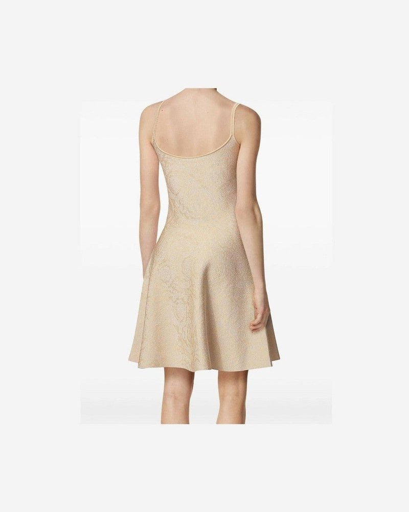 Versace Barocco Jacquard Flared Mini Dress Glam Steals