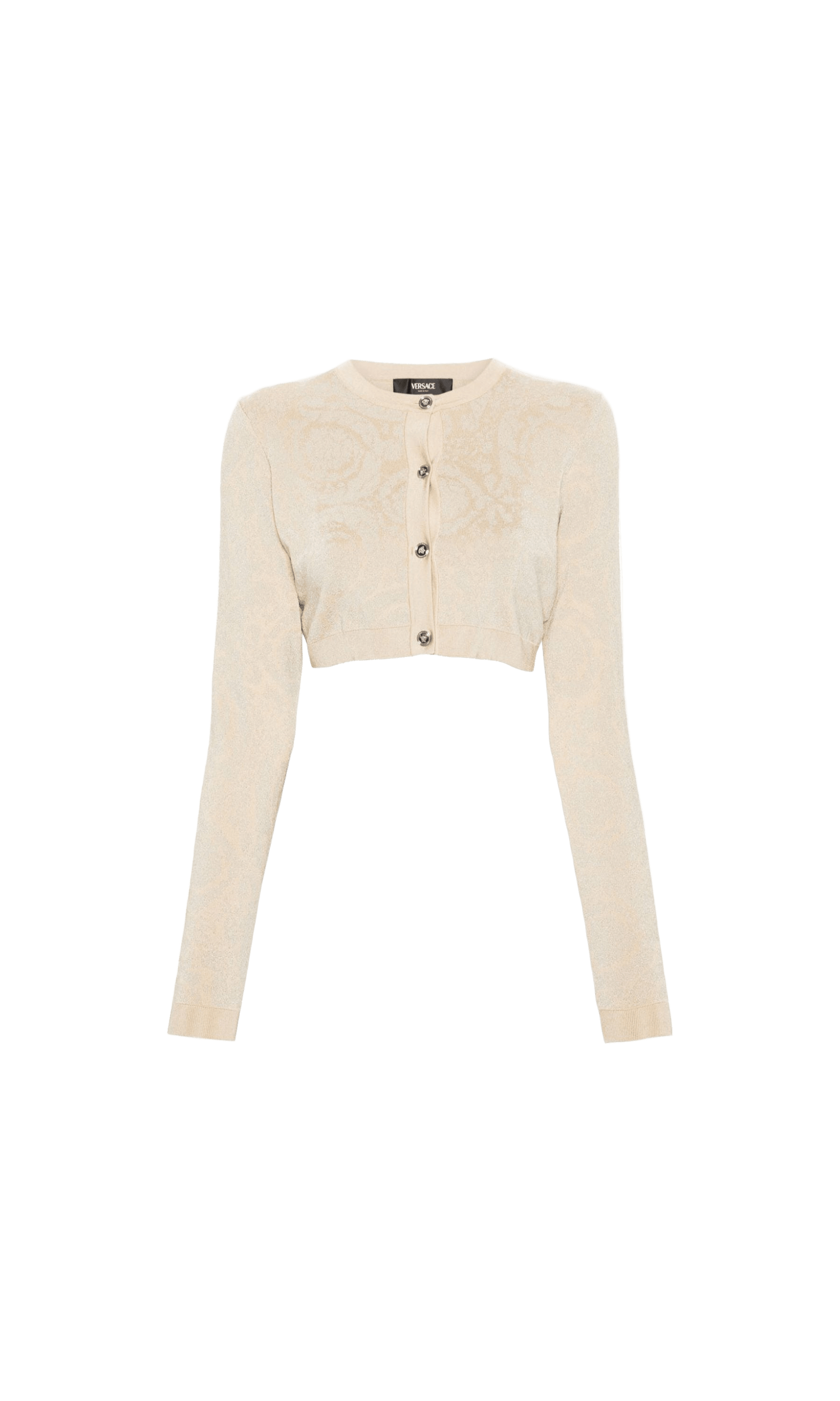 Versace Barocco Lurex Cropped Cardigan Glam Steals