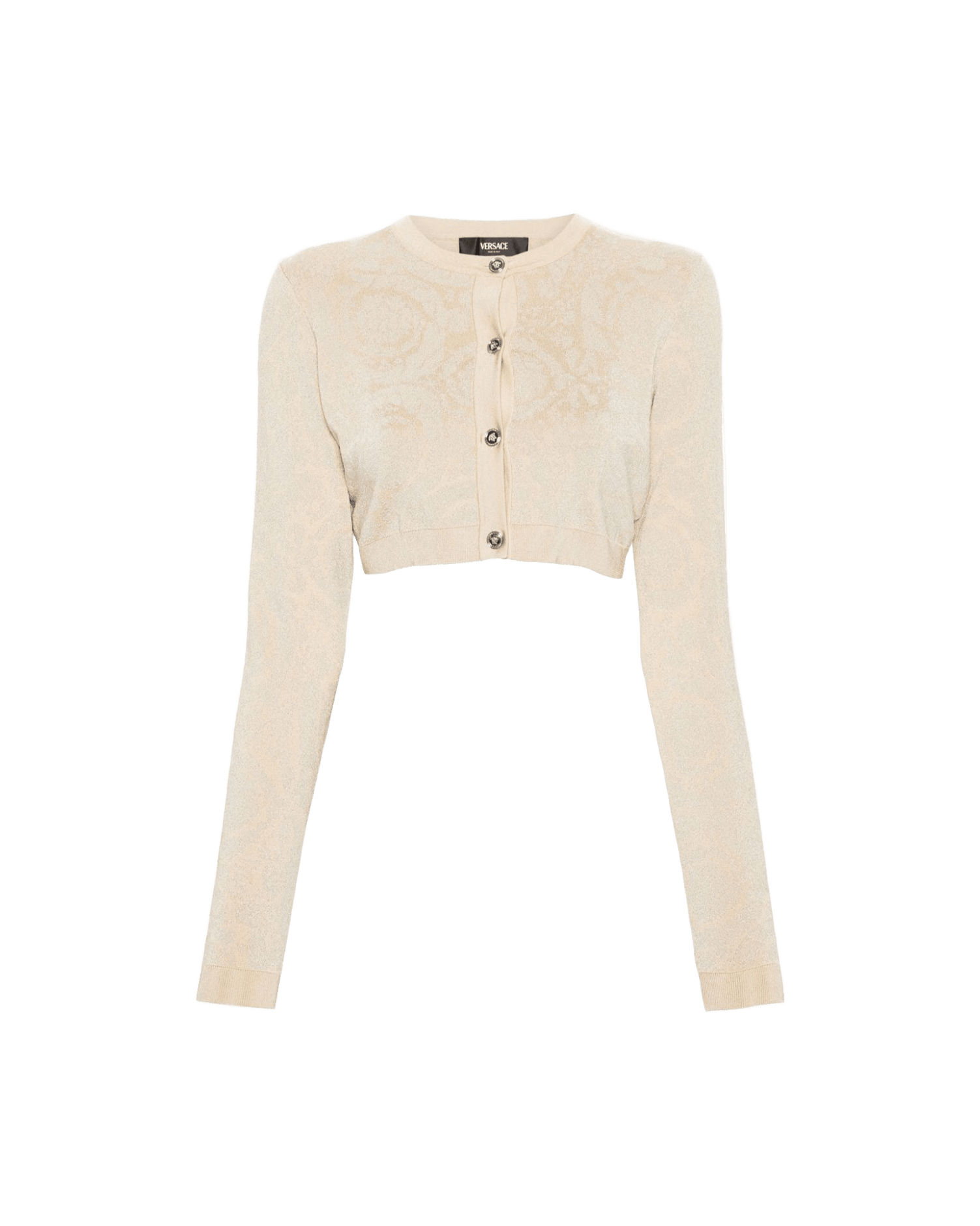 Versace Barocco Lurex Cropped Cardigan Glam Steals