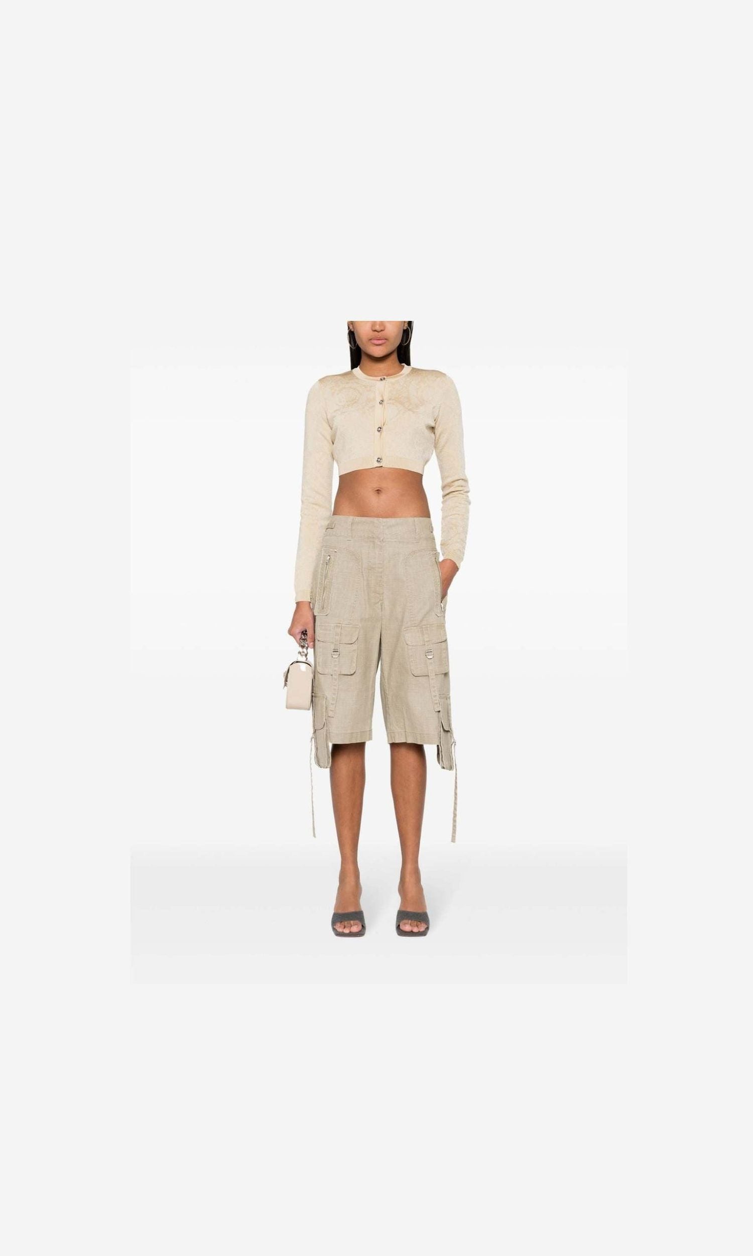 Versace Barocco Lurex Cropped Cardigan Glam Steals