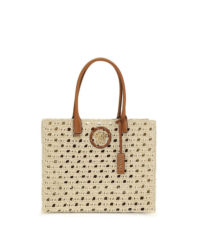 Versace Beige Cotton Handbag Glam Steals