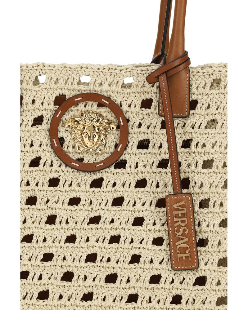 Versace Beige Cotton Handbag Glam Steals