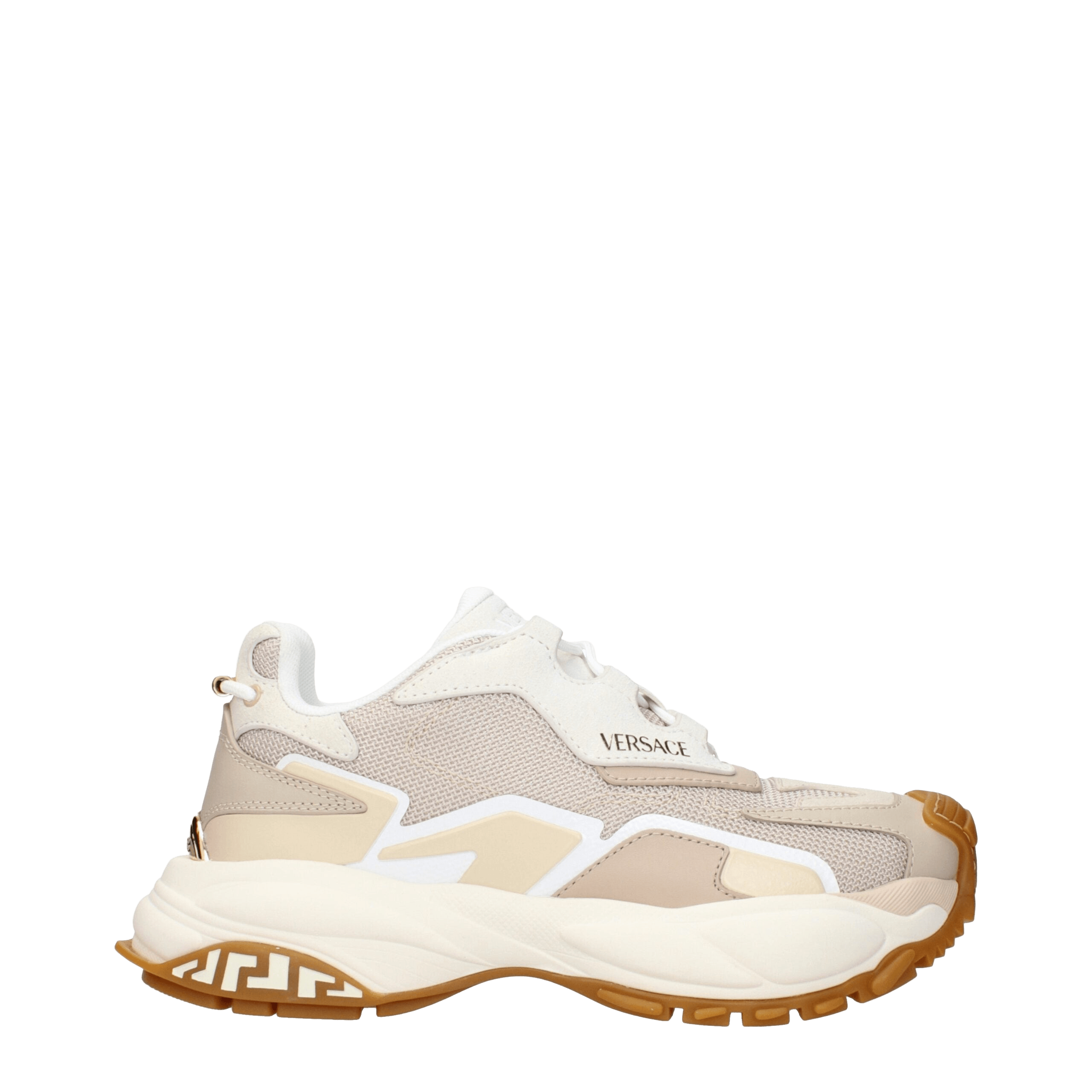 Versace Beige Fabric Chunky Sneakers Glam Steals