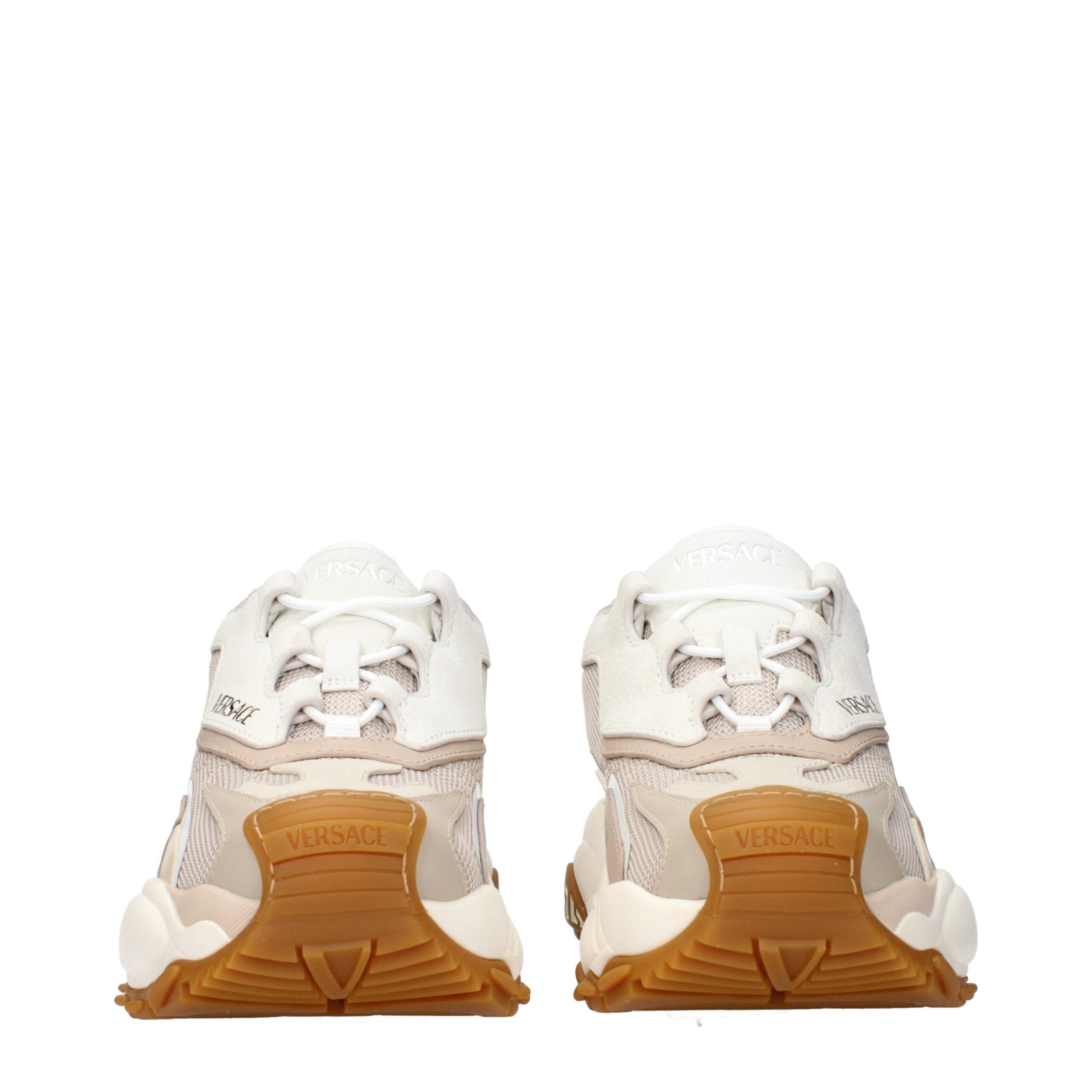 Versace Beige Fabric Chunky Sneakers Glam Steals