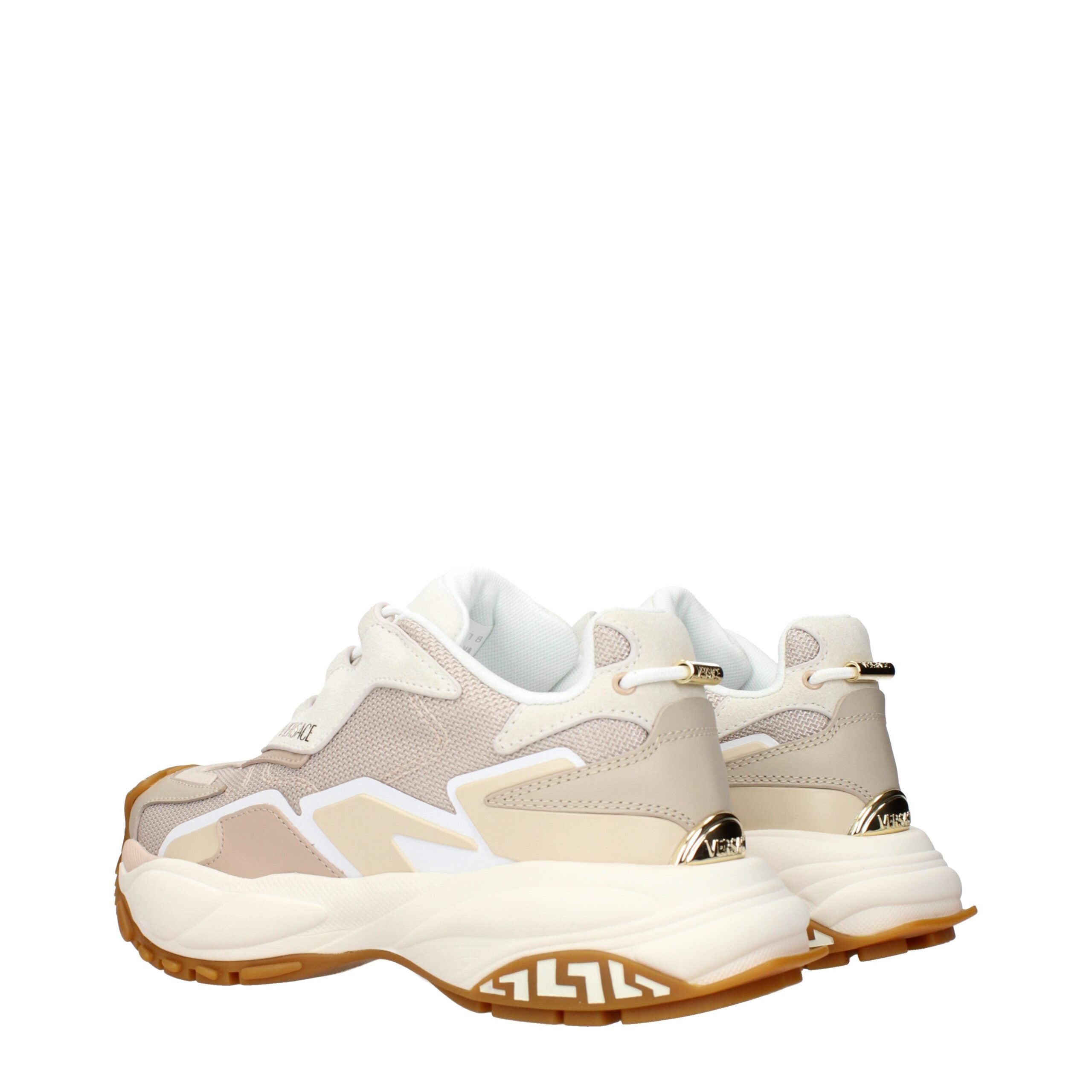 Versace Beige Fabric Chunky Sneakers Glam Steals