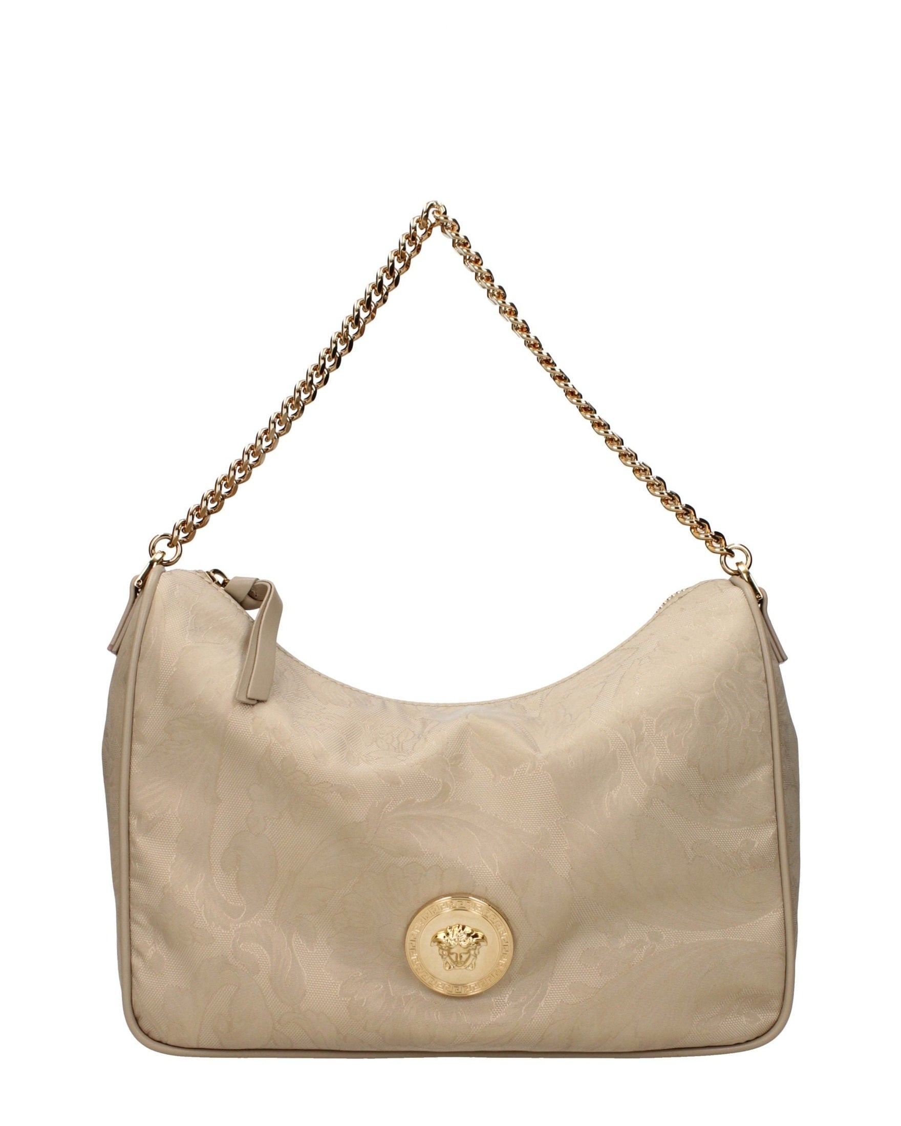 Versace Beige Fabric Handbag Glam Steals