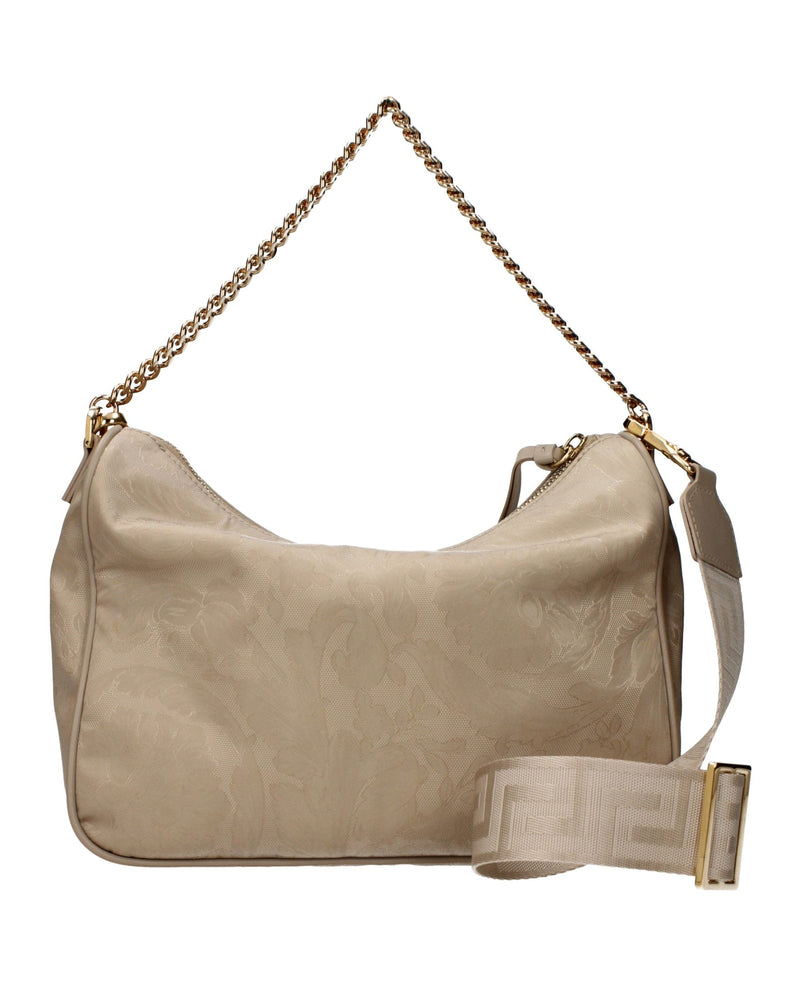 Versace Beige Fabric Handbag Glam Steals