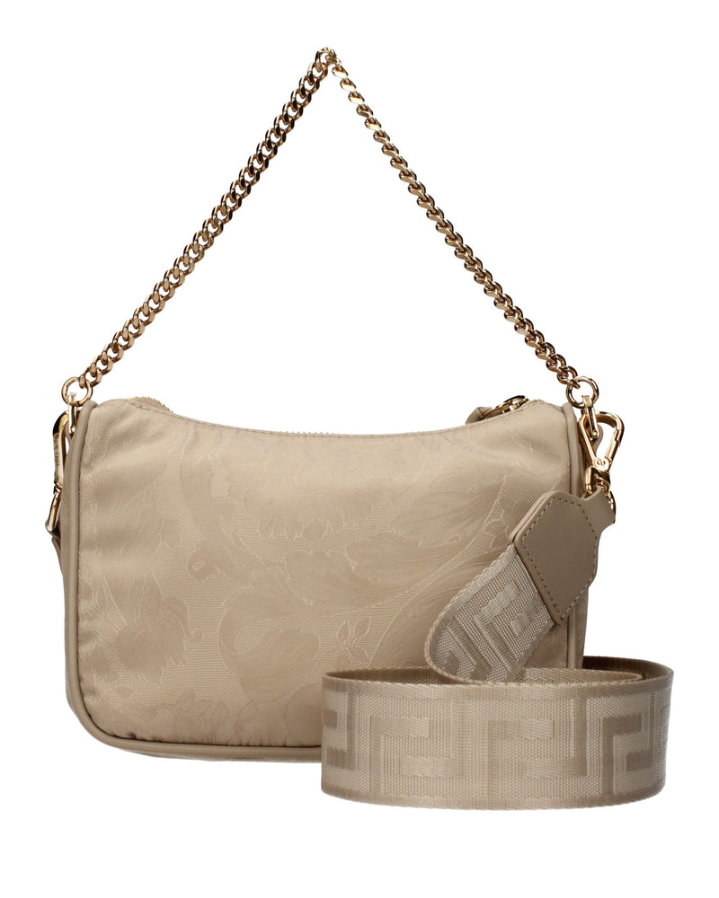 Versace Beige Fabric Handbag Glam Steals