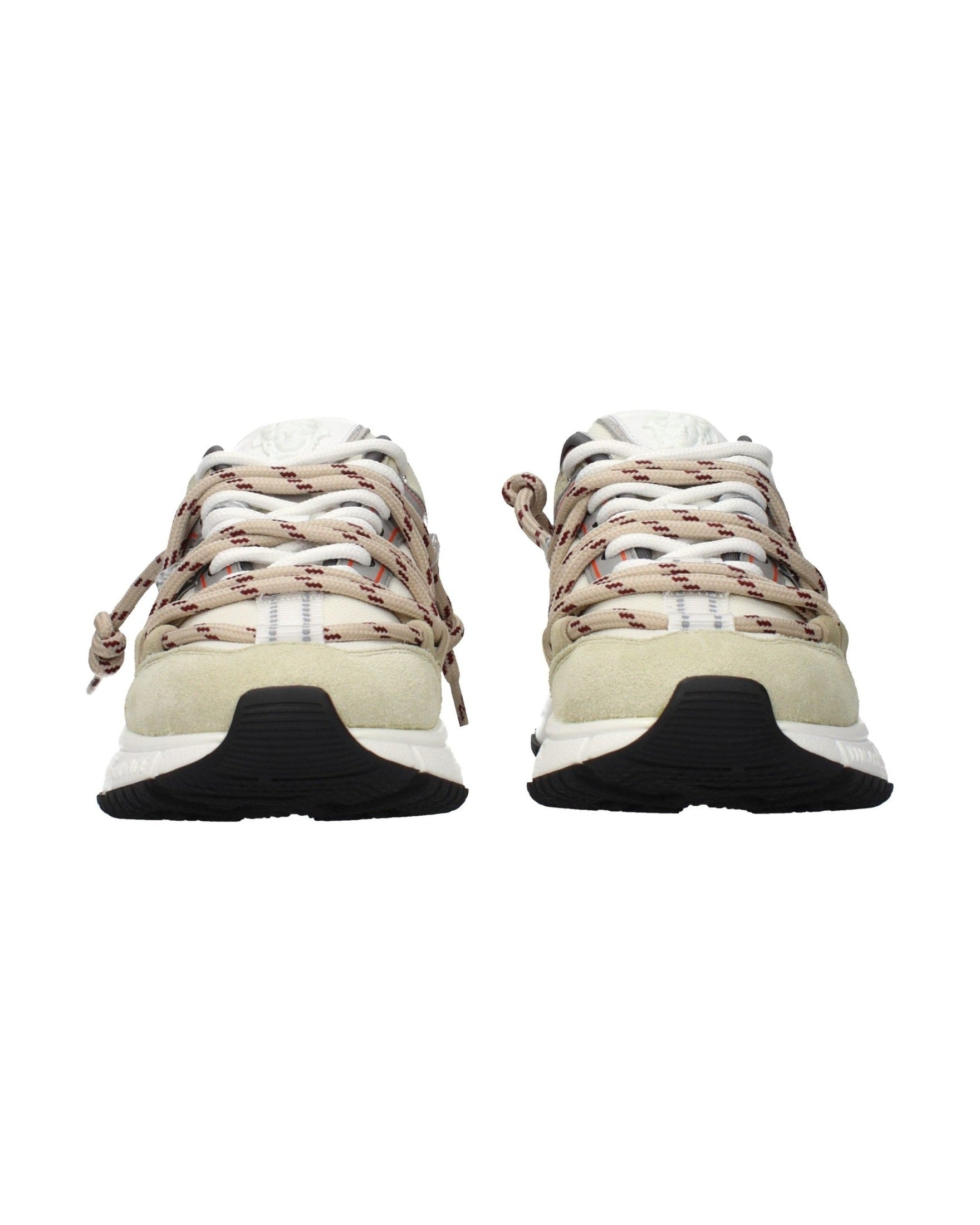 Versace Beige Leather Chunky Sneakers Glam Steals
