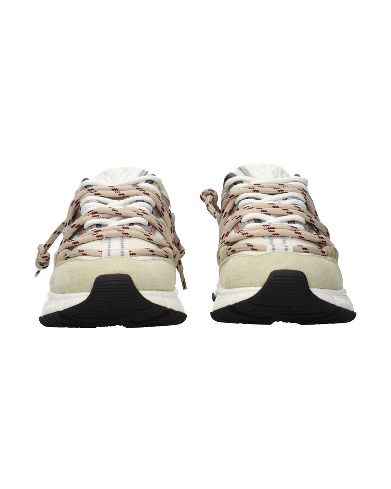 Versace Beige Leather Chunky Sneakers Glam Steals