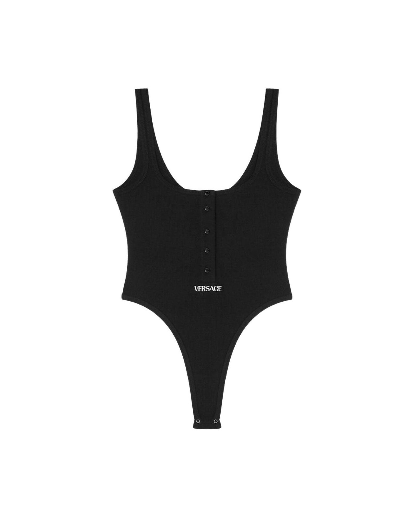 Versace Black Bodysuit Topwear