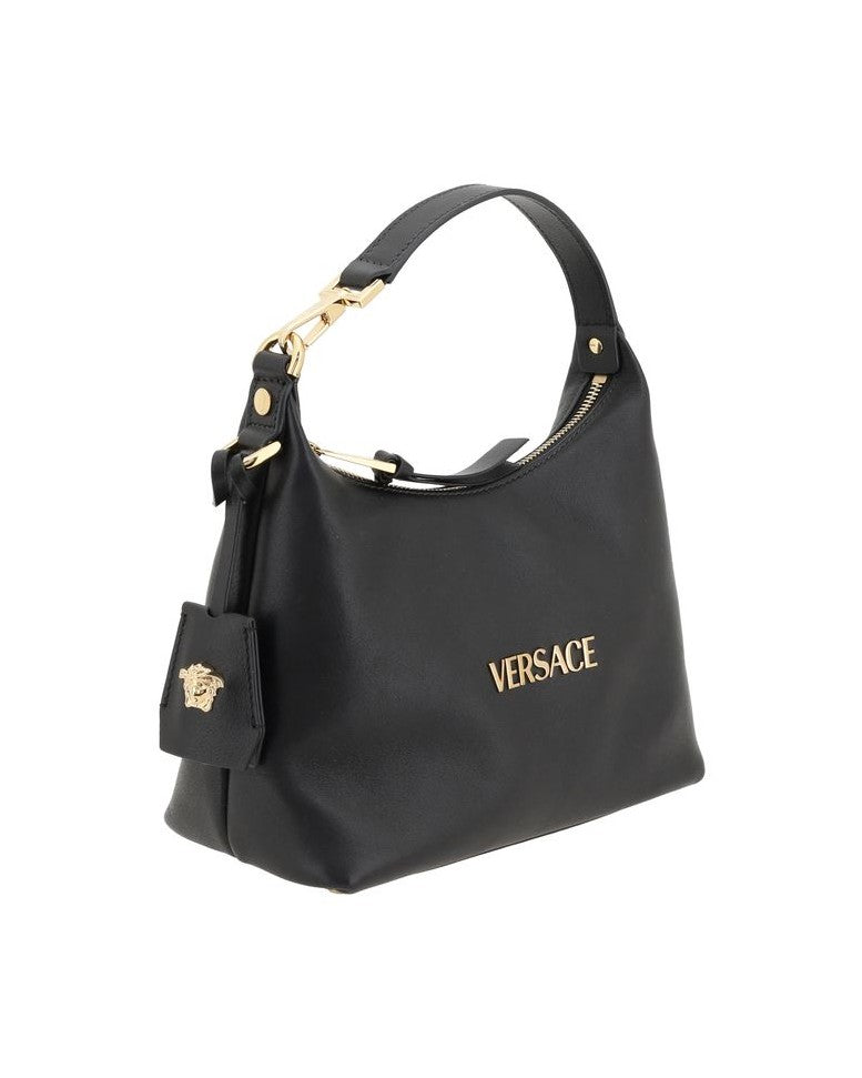Versace Black Calf Leather Bos Taurus Handbag Glam Steals