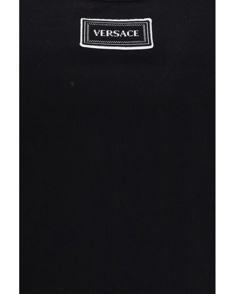 Versace Black Cotton Top Tank Tops