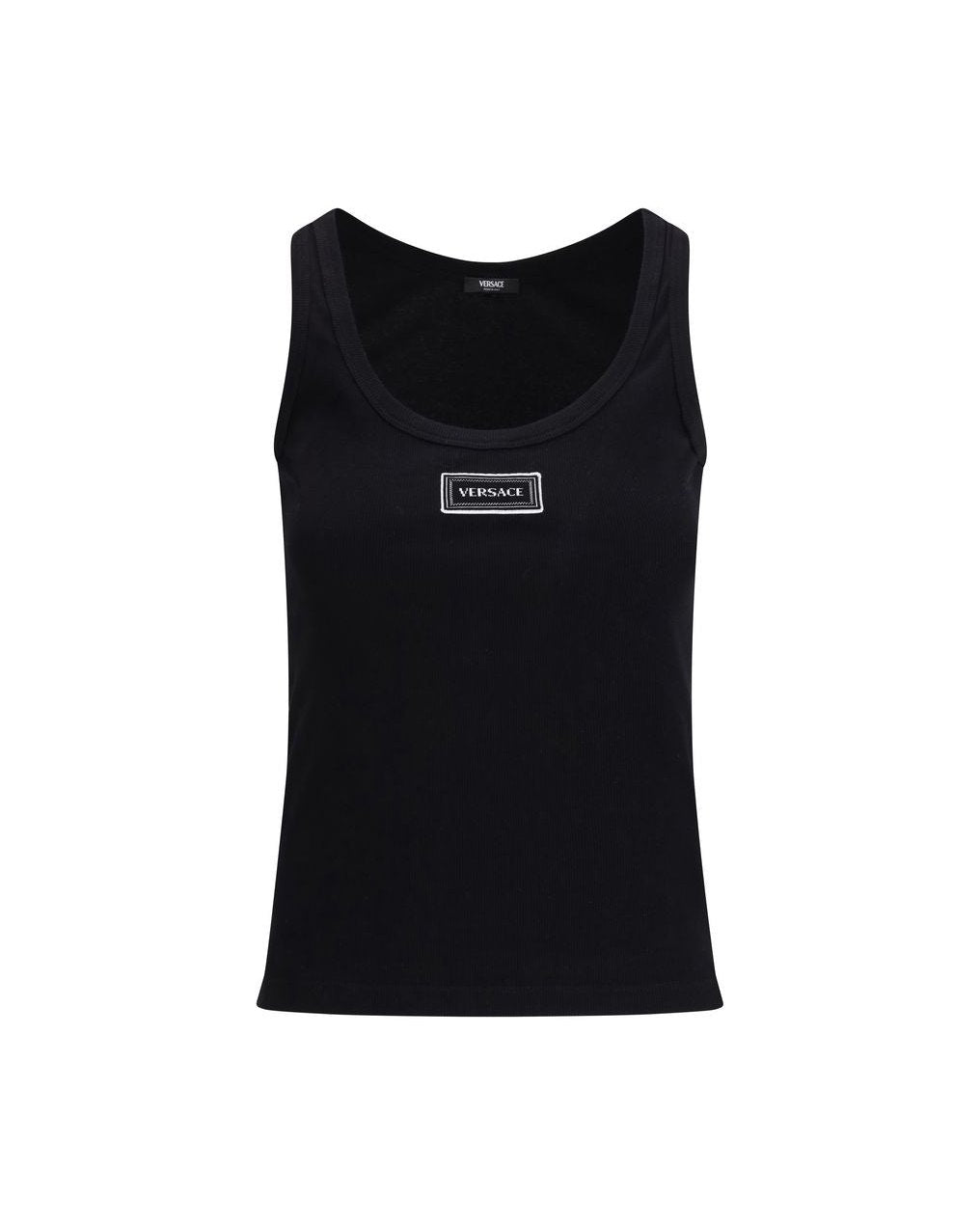 Versace Black Cotton Top Tank Tops