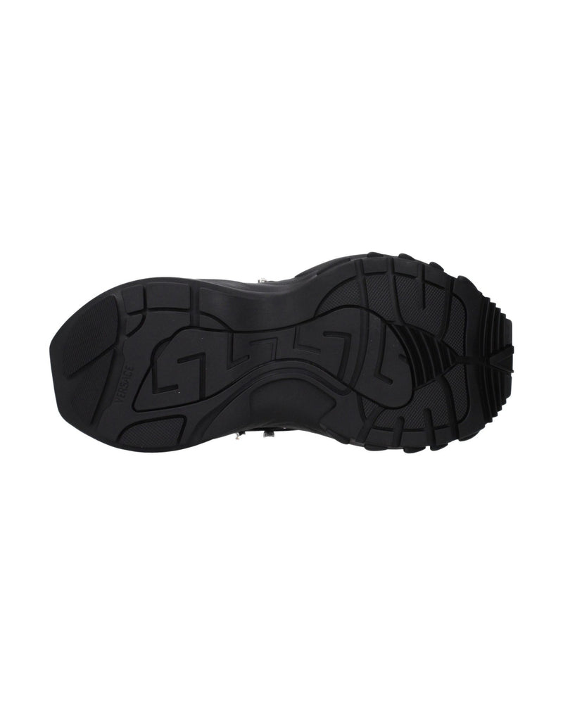 Versace Black Fabric Chunky Sneakers Glam Steals