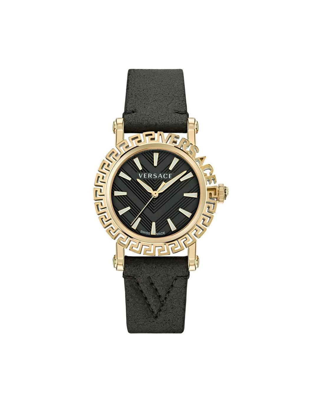 Versace Black Fur Dress Watch 