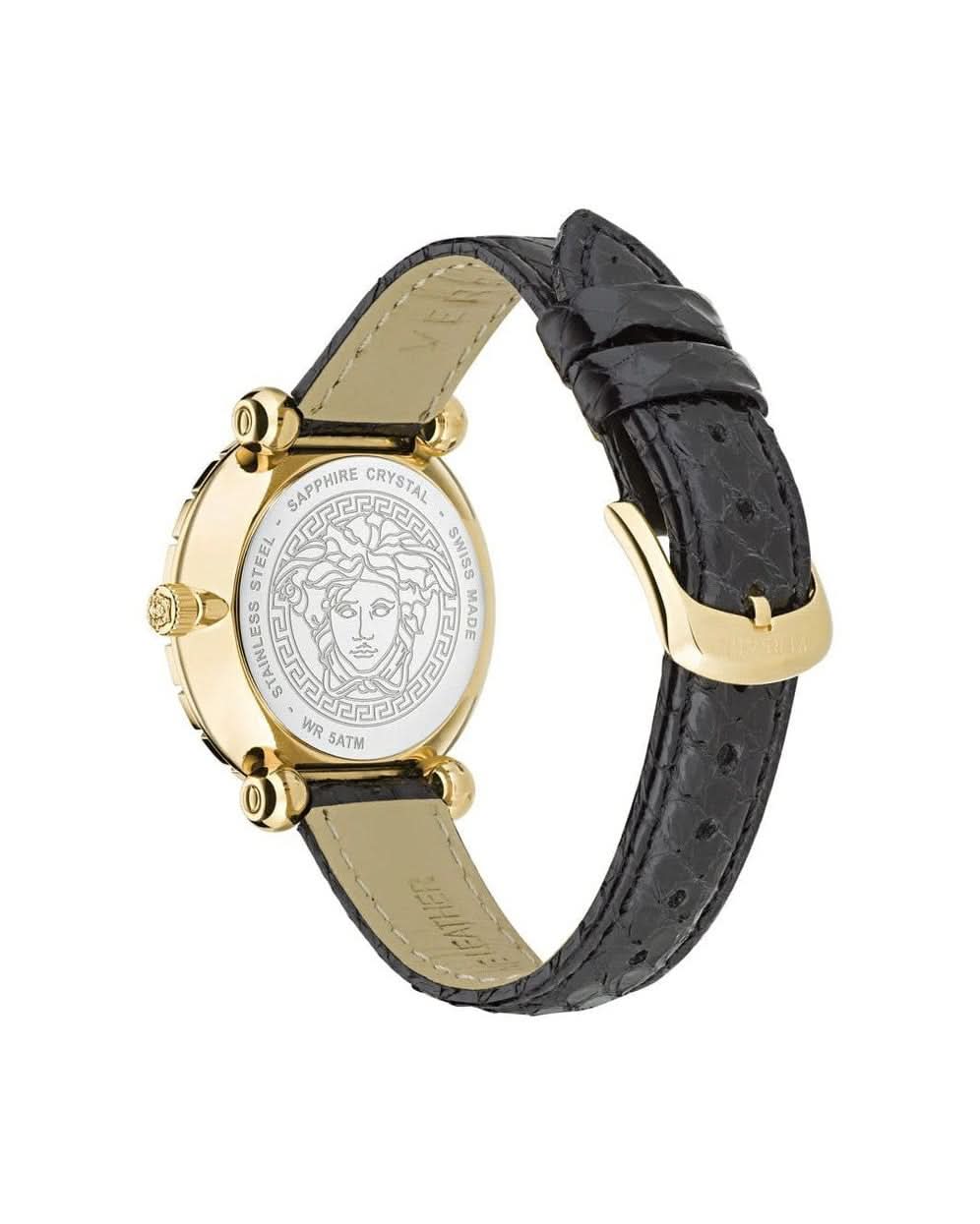 Versace Black Fur Dress Watch 