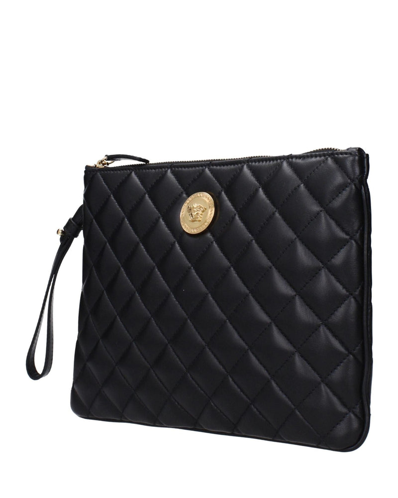 Versace Black Leather Clutch Bag Glam Steals