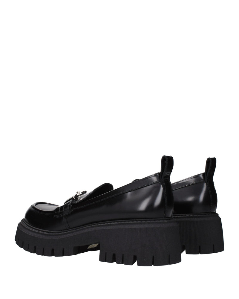 Versace Black Leather Platform Loafers Glam Steals