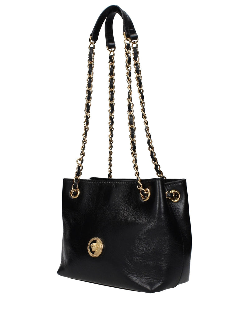Versace Black Leather Shoulder Bag Glam Steals