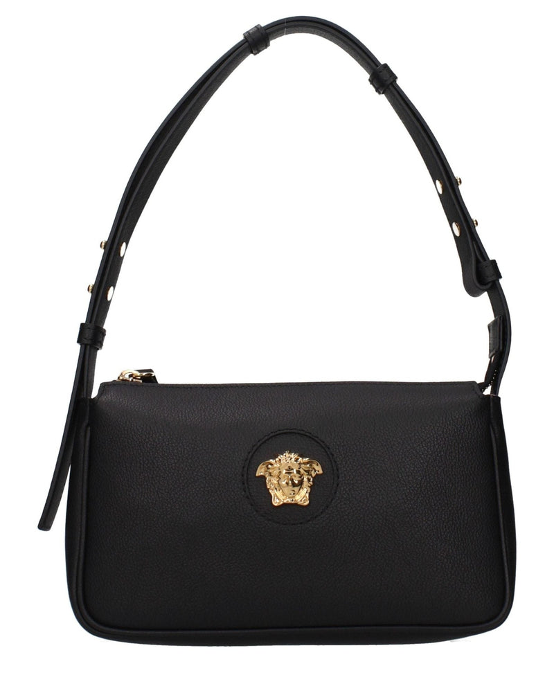 Versace Black Leather Shoulder Bag Glam Steals