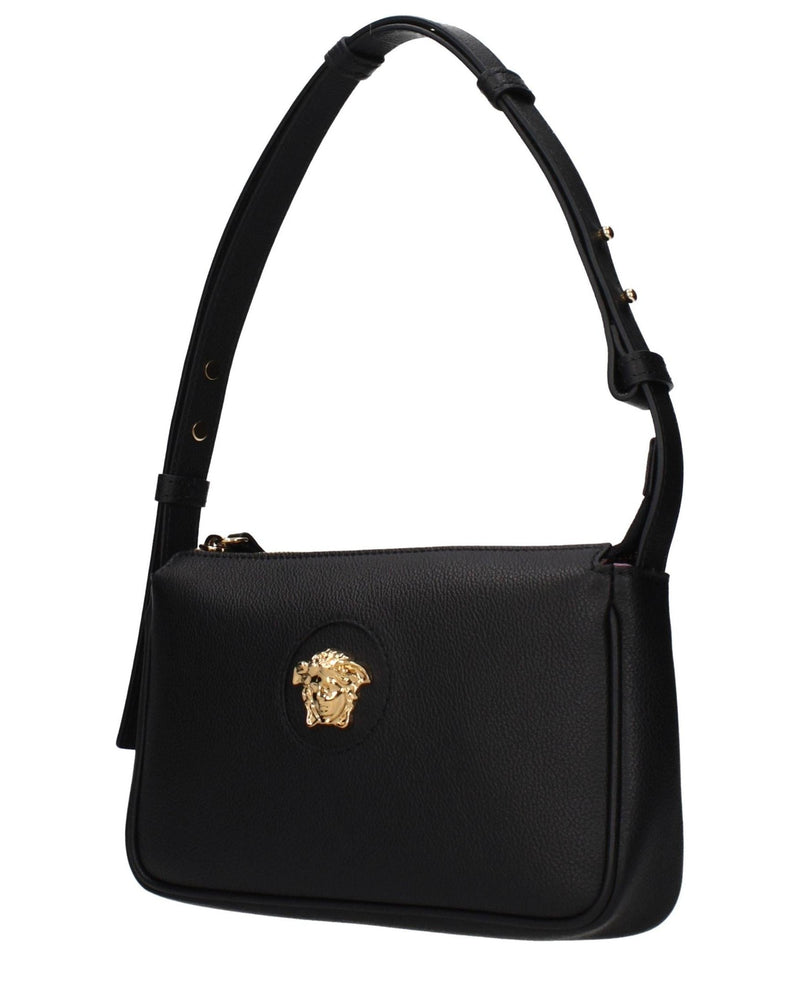 Versace Black Leather Shoulder Bag Glam Steals