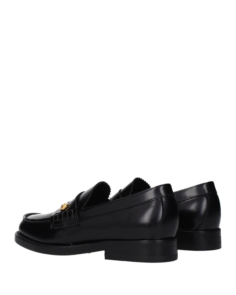Versace Black Leather Slip On Loafers Glam Steals
