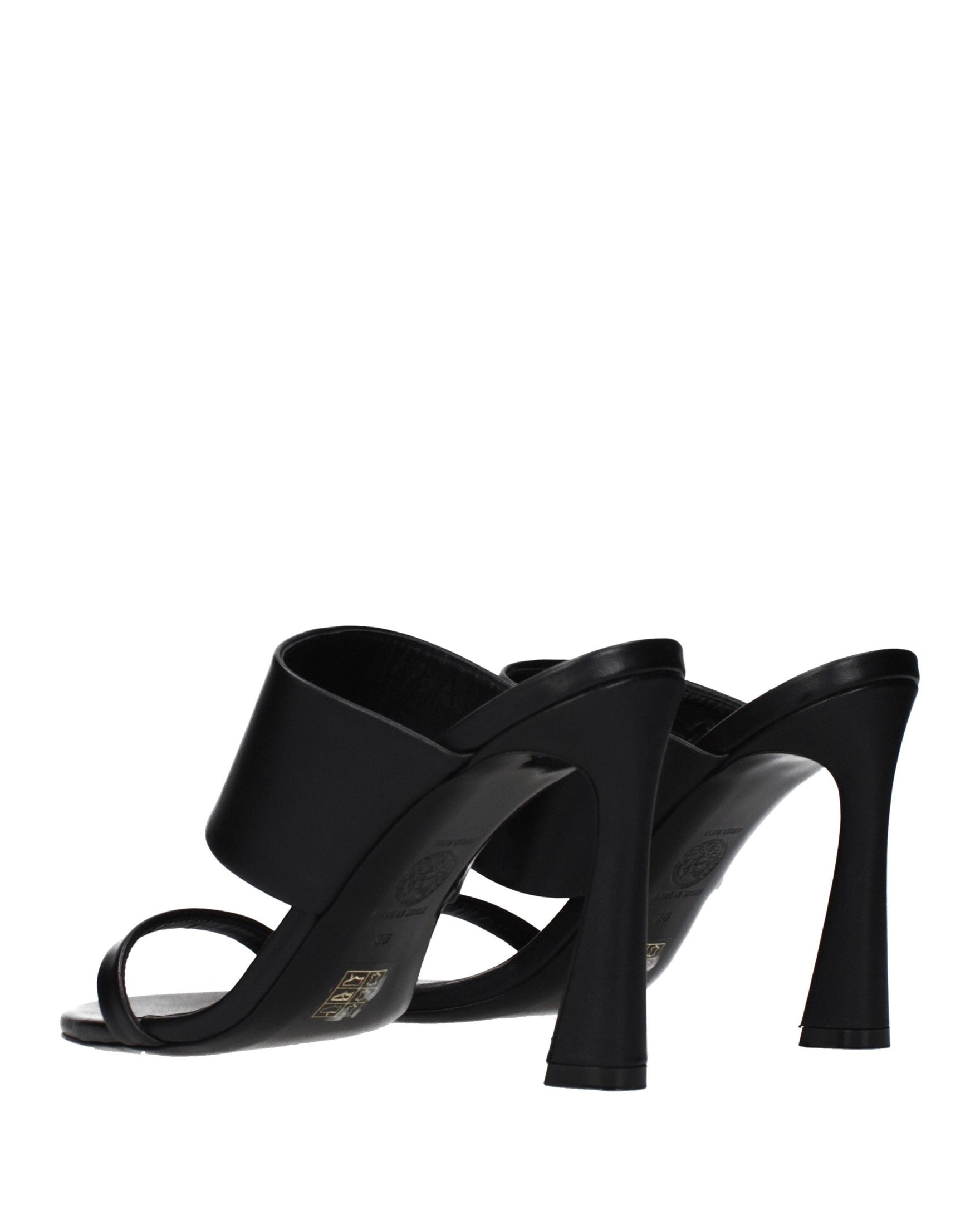 Versace Black Leather Stiletto Heel Sandals Glam Steals