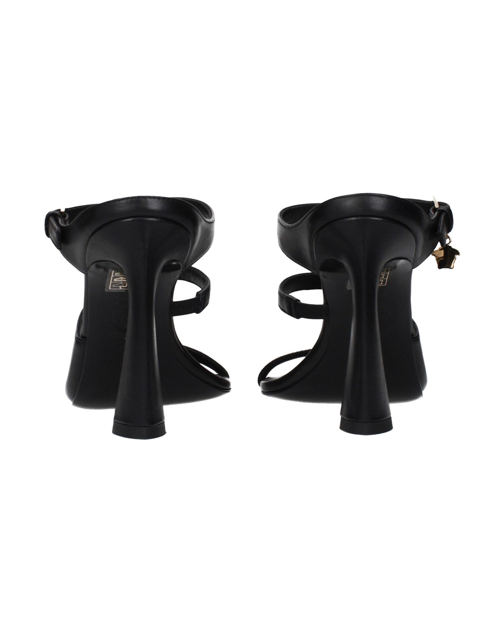 Versace Black Leather Stiletto Heel Sandals Glam Steals