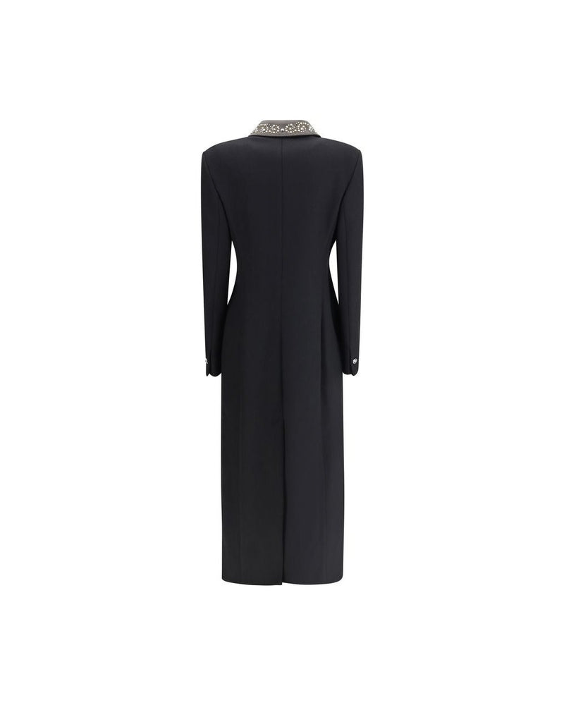 Versace Black Wool Coat Glam Steals