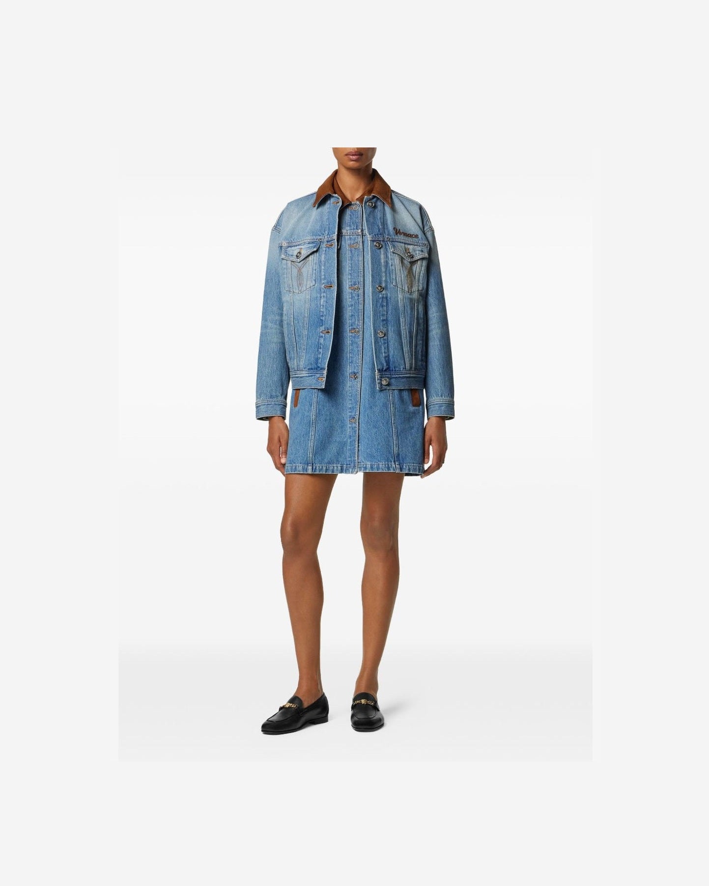 Versace Blue Coat Jackets