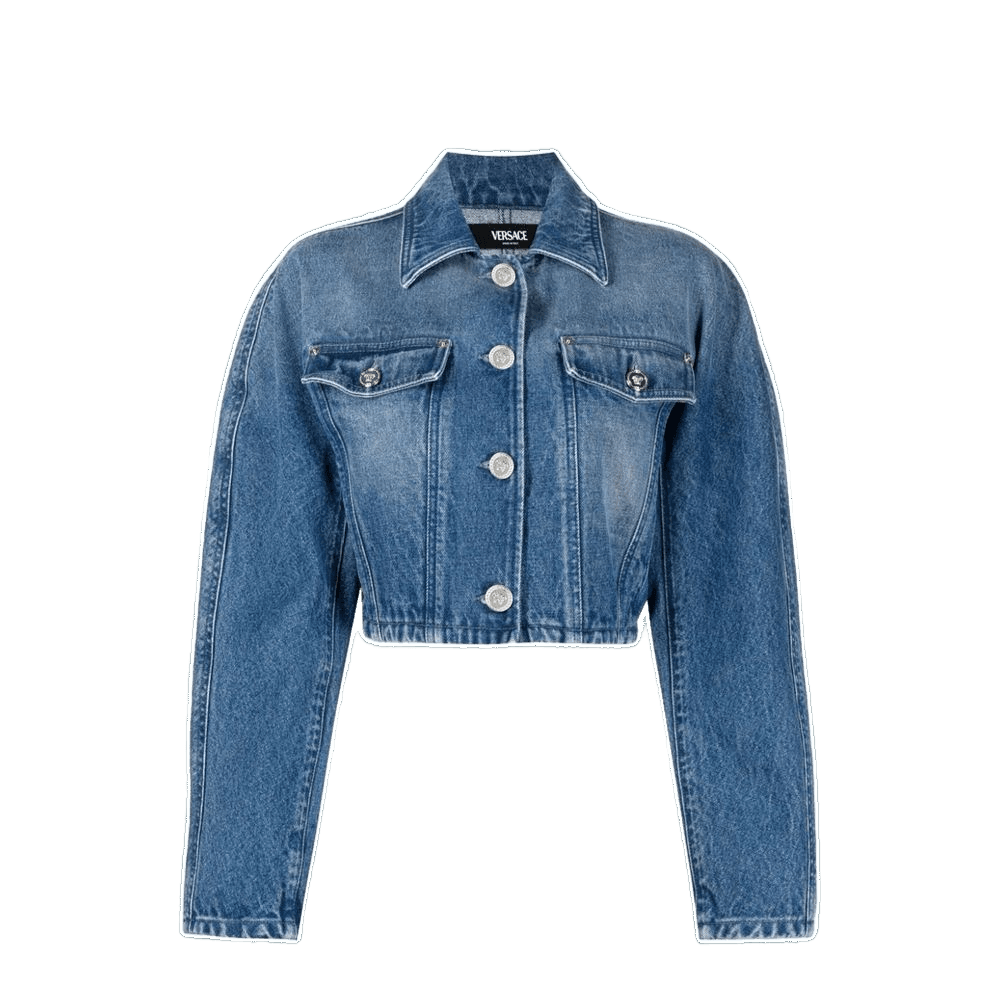 Versace Blue Cotton Denim Jacket Glam Steals