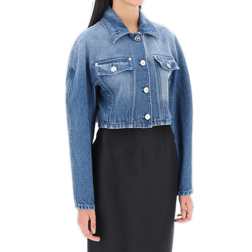 Versace Blue Cotton Denim Jacket Glam Steals