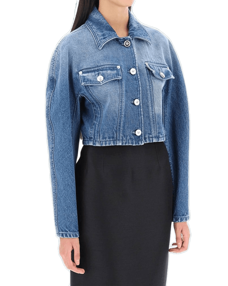 Versace Blue Cotton Denim Jacket Glam Steals