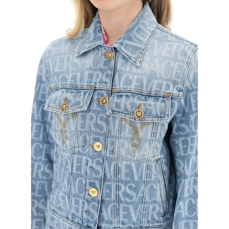 Versace Blue Cotton Denim Jacket Glam Steals